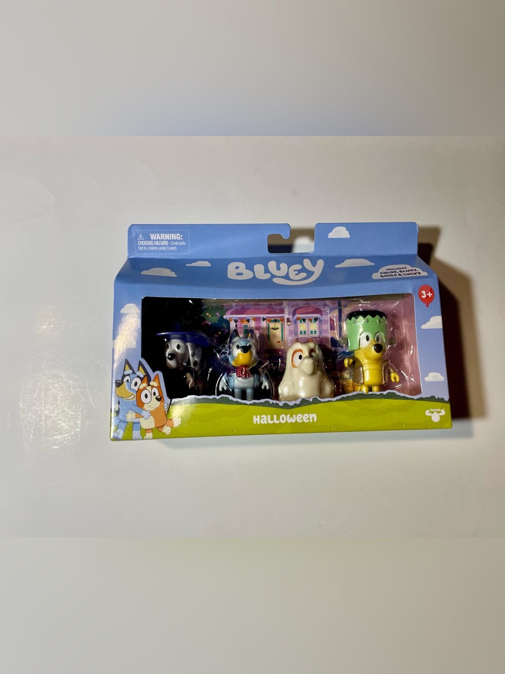 Bluey Halloween Figure Pack - Blue & Yellow 4 Characters New Sealed Kids Toys